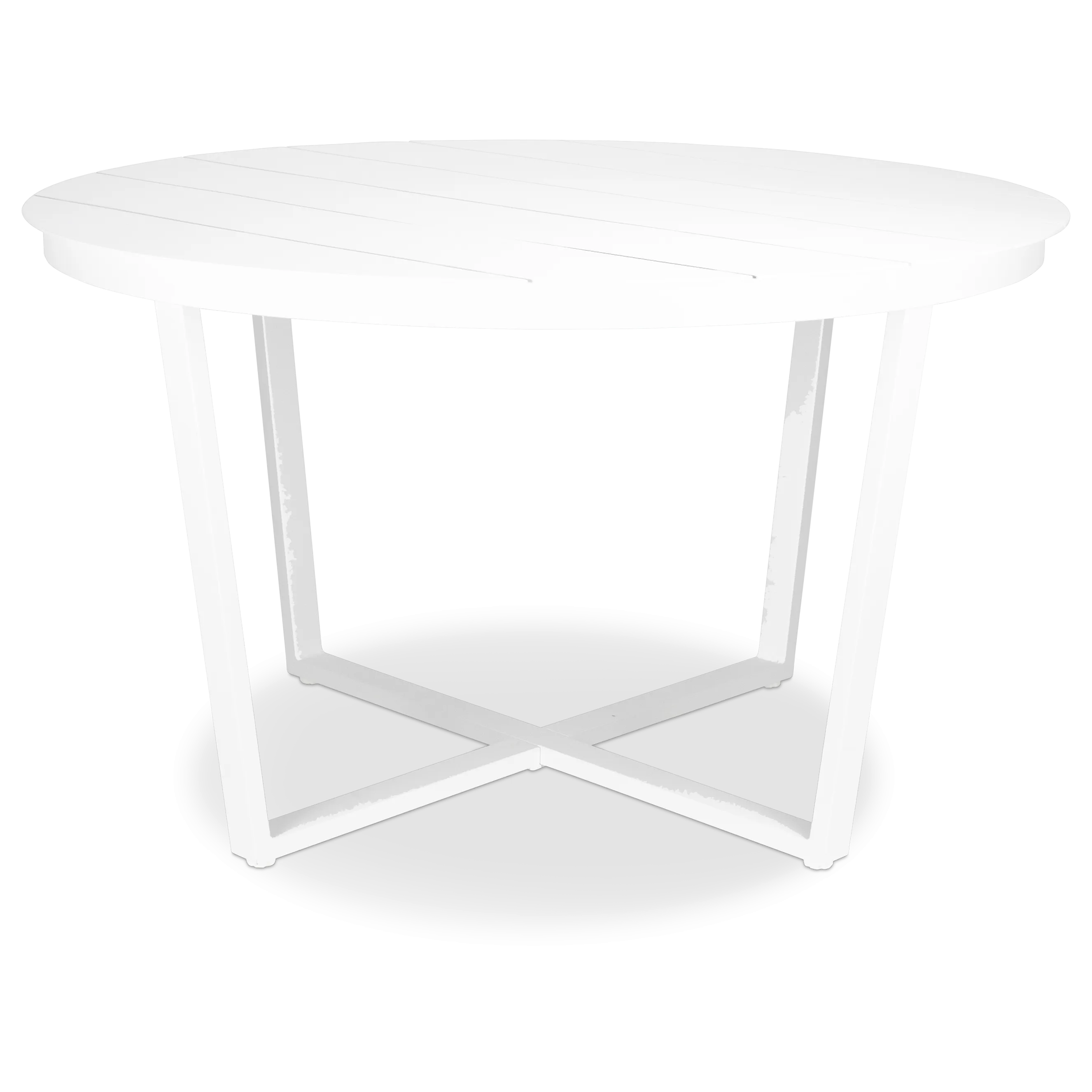 Round Outdoor Dining Table - Amalfi in Arctic White Aluminium