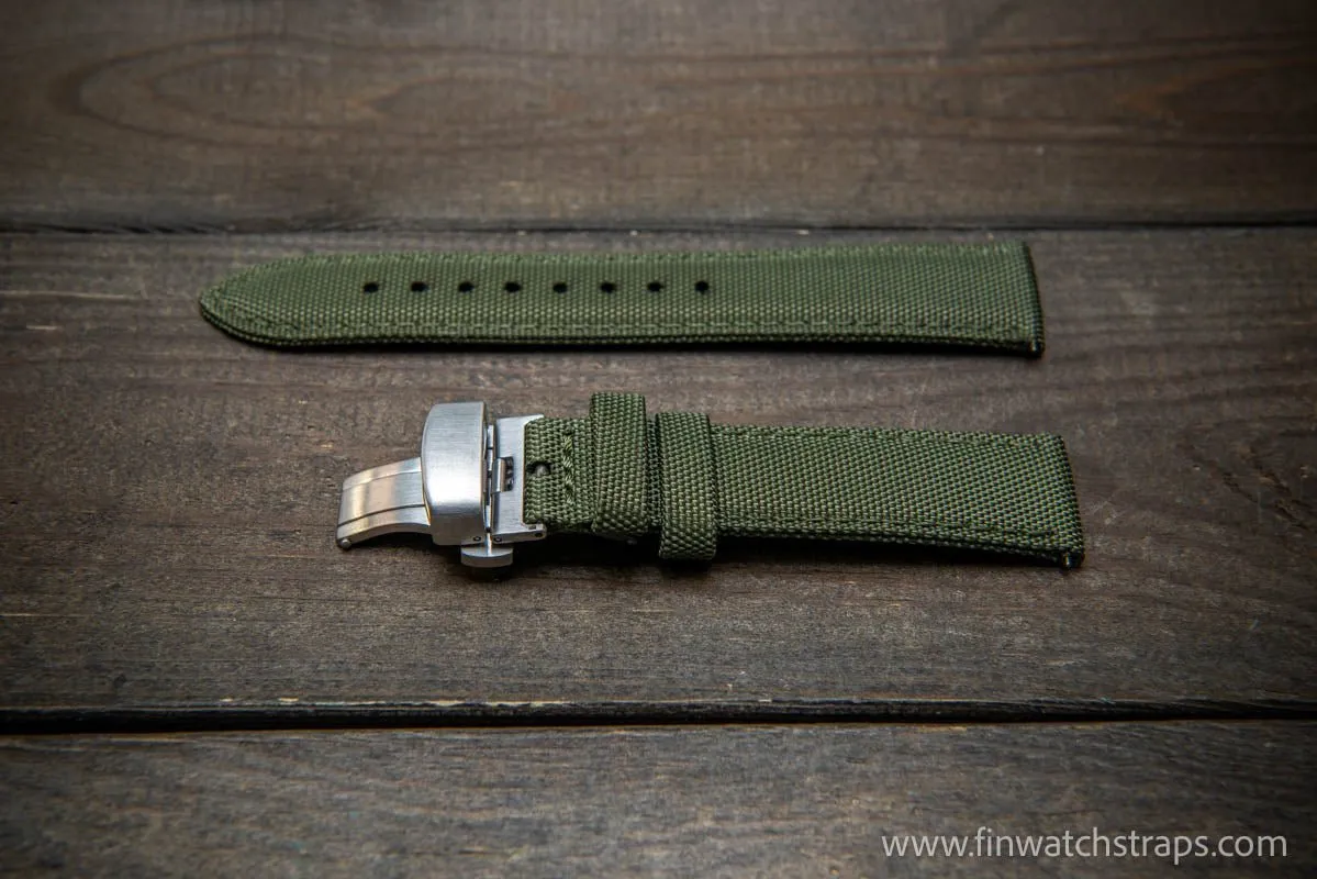 Sailcloth waterproof watch strap. Deployment clasp.