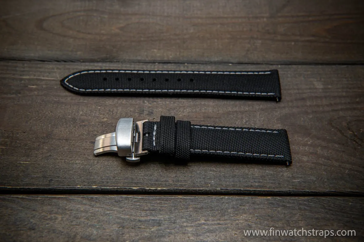 Sailcloth waterproof watch strap. Deployment clasp.