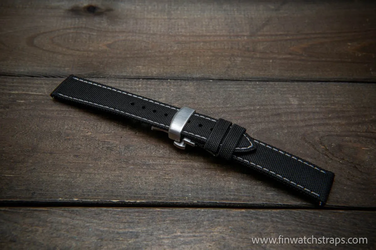 Sailcloth waterproof watch strap. Deployment clasp.