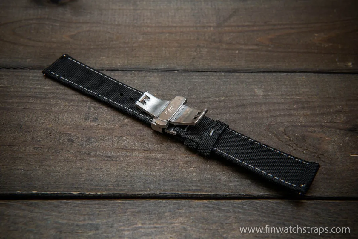 Sailcloth waterproof watch strap. Deployment clasp.