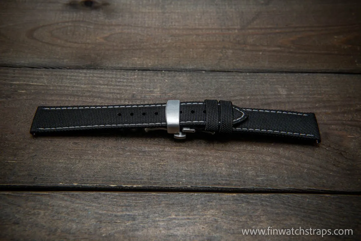 Sailcloth waterproof watch strap. Deployment clasp.