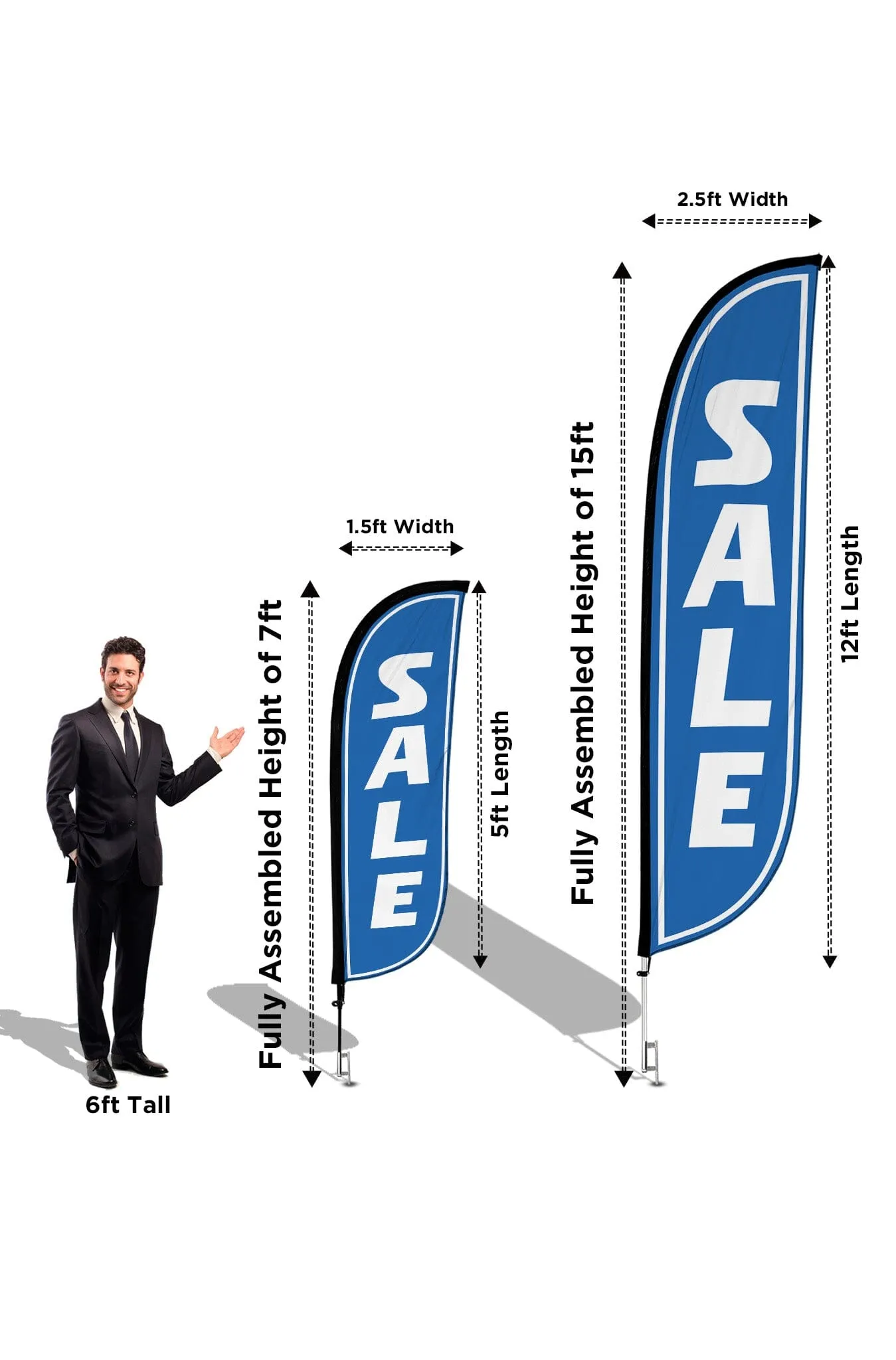 Sale Feather Flag - Variety 3-Pack w/ Ground Spike Pole Set
