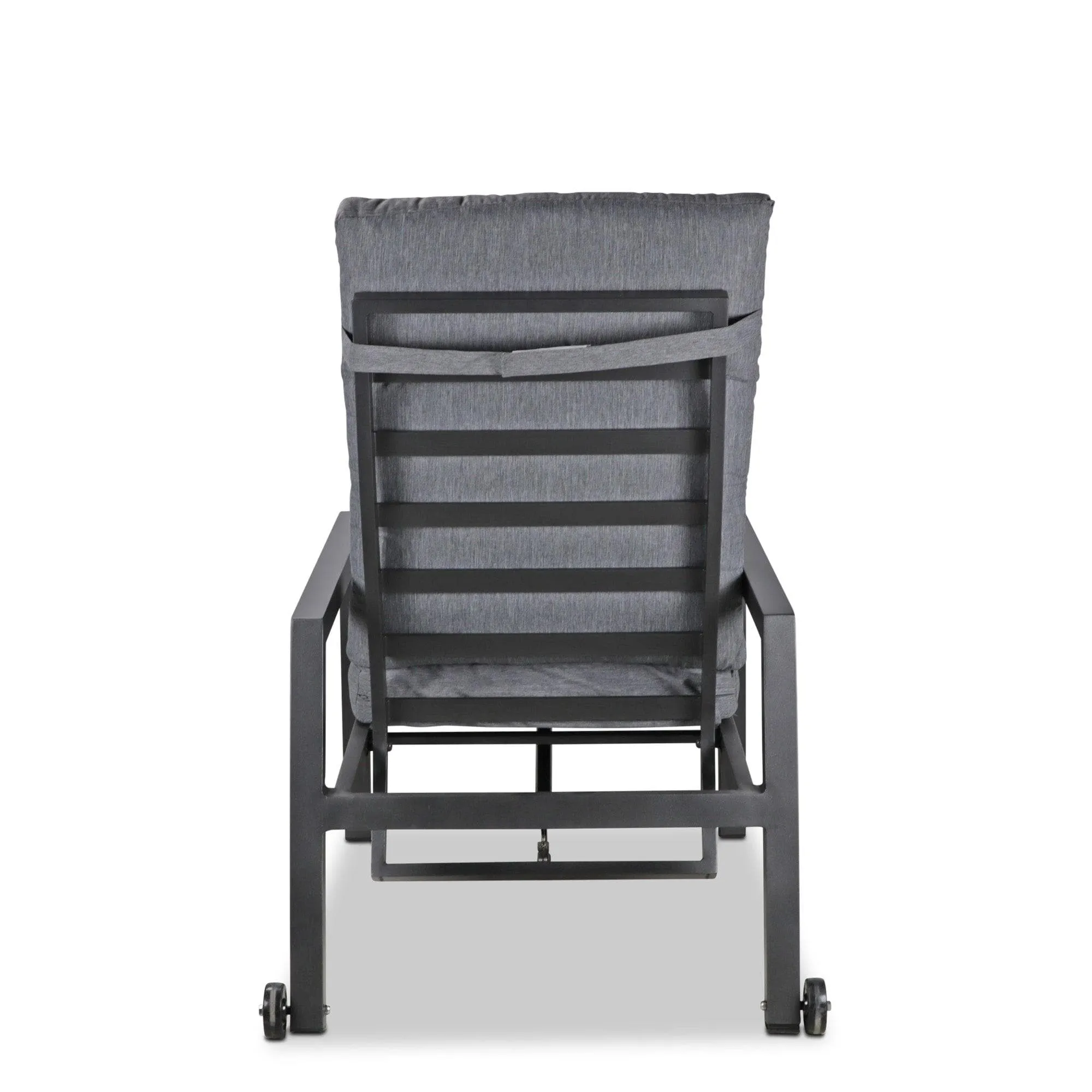 San Sebastian Reclining Sunlounger in Gunmetal and Platinum Olefin Cushions