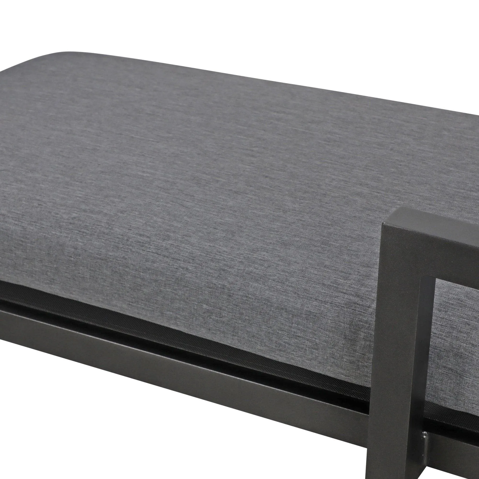 San Sebastian Reclining Sunlounger in Gunmetal and Platinum Olefin Cushions
