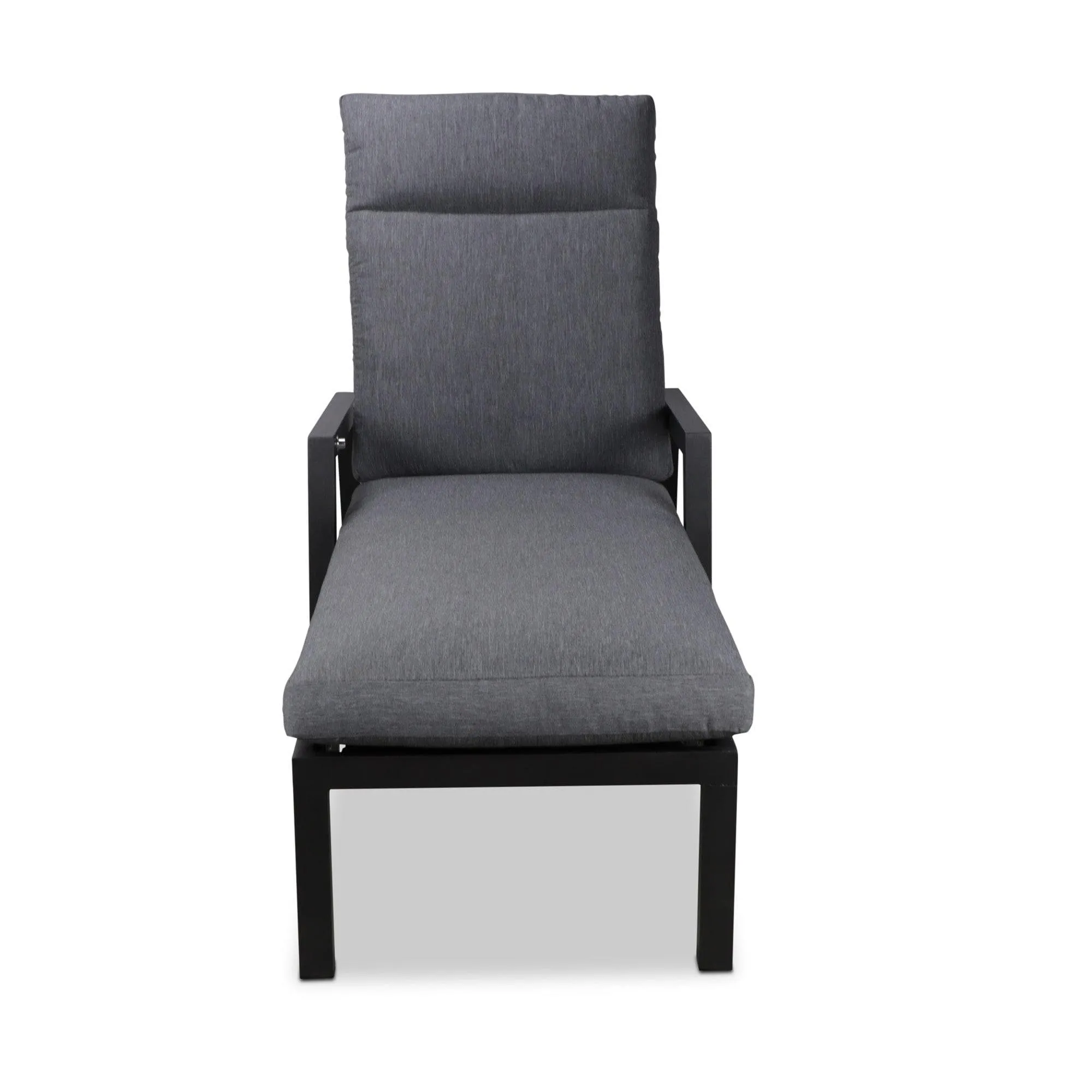 San Sebastian Reclining Sunlounger in Gunmetal and Platinum Olefin Cushions