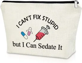 Sazuwu Funny Nurse Gifts Makeup Bag Nurse Appreciation Graduation Gift Ideas for Rn, Np Co-Workers Nurse Practitioner Christmas Birthday Present