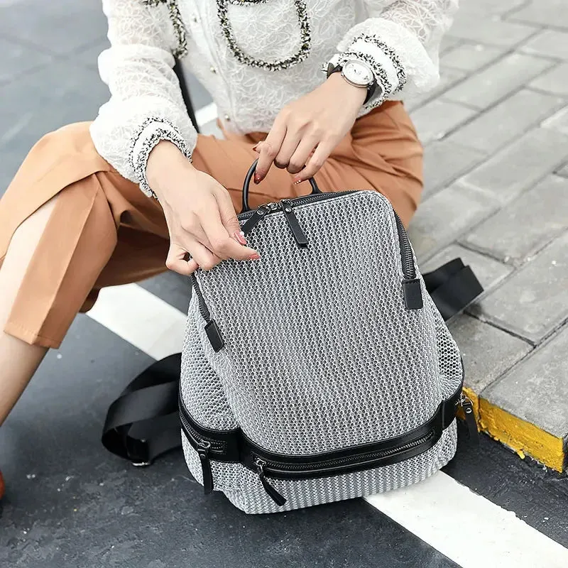 Sohiwoo Travel Teenage Backpacks Women Nylon XA250H Casual Mesh Rucksack Bags Female Backpack For Large School Girls Lightweight Women's