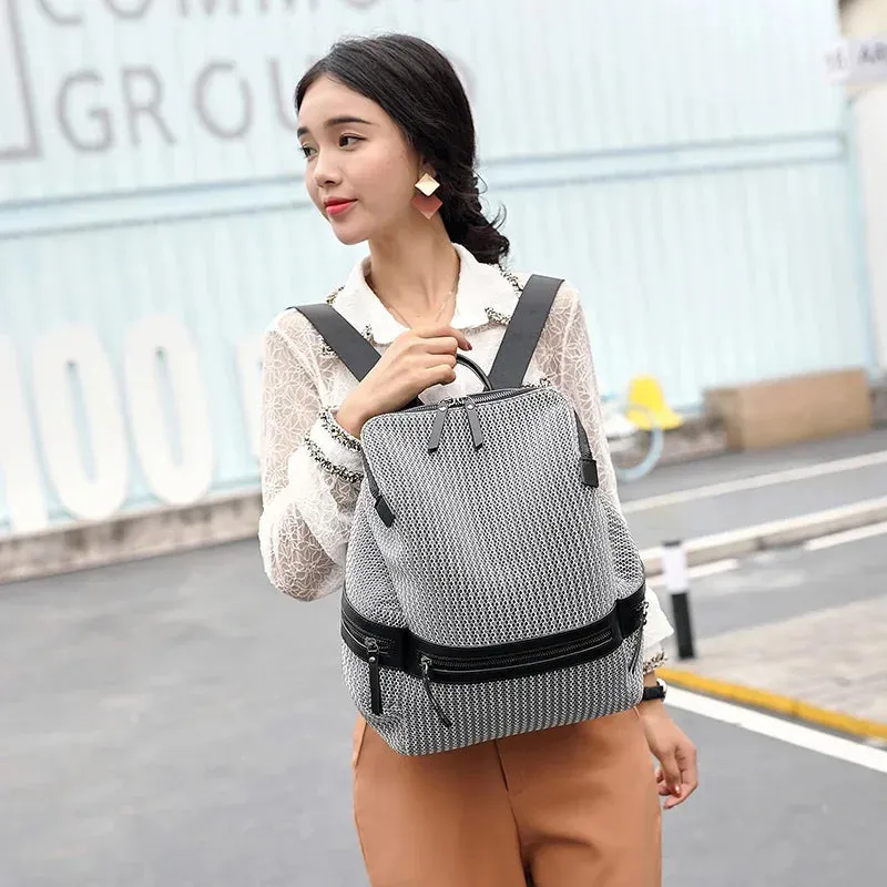 Sohiwoo Travel Teenage Backpacks Women Nylon XA250H Casual Mesh Rucksack Bags Female Backpack For Large School Girls Lightweight Women's