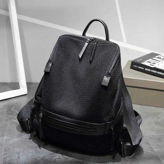 Sohiwoo Travel Teenage Backpacks Women Nylon XA250H Casual Mesh Rucksack Bags Female Backpack For Large School Girls Lightweight Women's