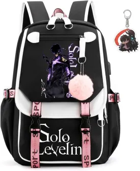 Solo Leveling Backpack Men Women Unisex Sung Jinwoo Rucksack Igris Anime Backpacks (B02-)