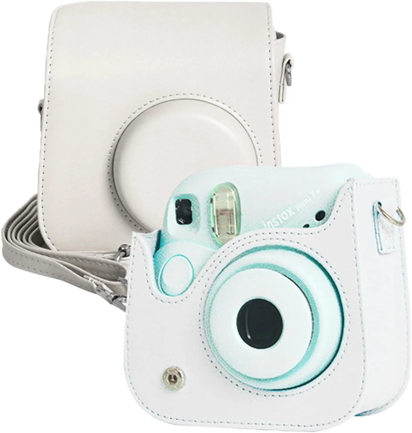 Specially designed case for Polaroid mini SE, this retro casual crossbody shoulder camera case.With lanyard,Gray.