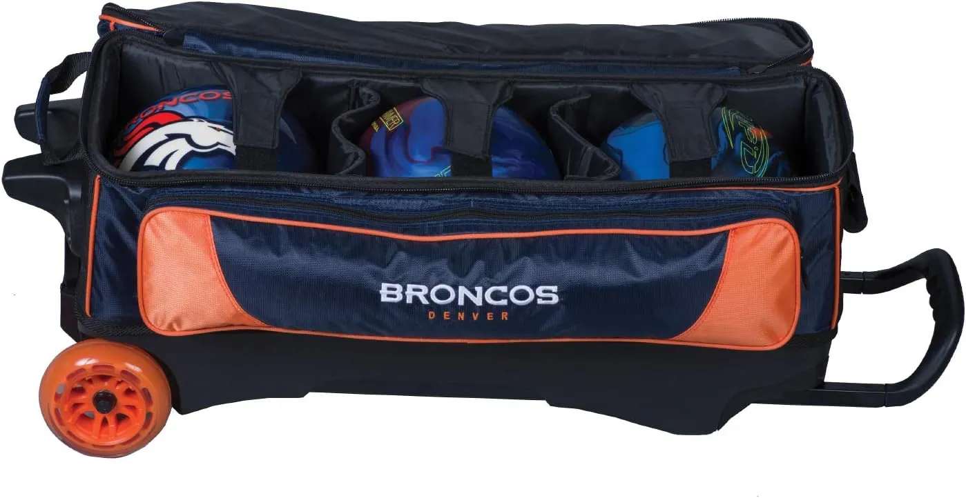 Strikeforce Bowling NFL Three Ball Bowling Roller Bag with Ball, Shoe and Accessory Pockets