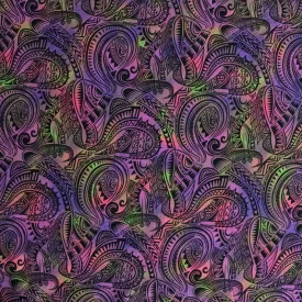 Traditional Polynesian Tattoo Design Watercolor Fabric | Polyester