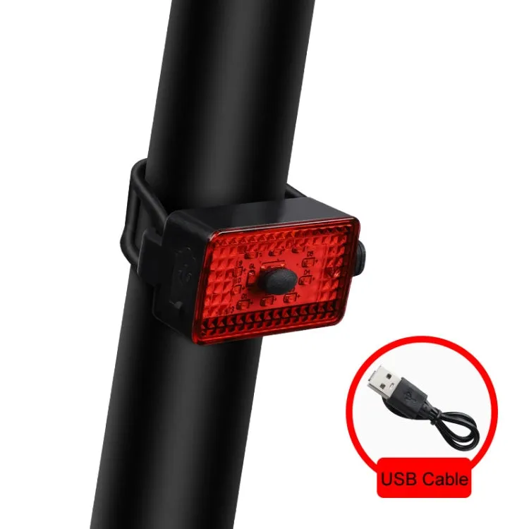 WEST BIKING Bike USB Warning Tail Light Night Riding Helmet Light(Red)