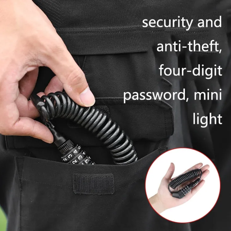 WEST BIKING YP0705063 Bicycle Lock Motorcycle Helmet Lock Anti-Theft Password Cable Lock(Black)