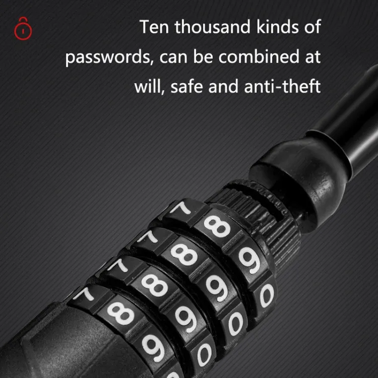 WEST BIKING YP0705063 Bicycle Lock Motorcycle Helmet Lock Anti-Theft Password Cable Lock(Black)