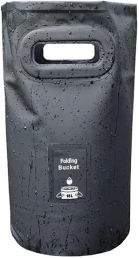 ZNZ 4 Gallon (15L) Foldable Water Bucket, Collapsible One-Piece Portable and Sturdy Handheld Water Storage Bags for Camping, Fishing, Boating, Picnic, Hiking, Backpacking, Ice Bucket, Car Washing